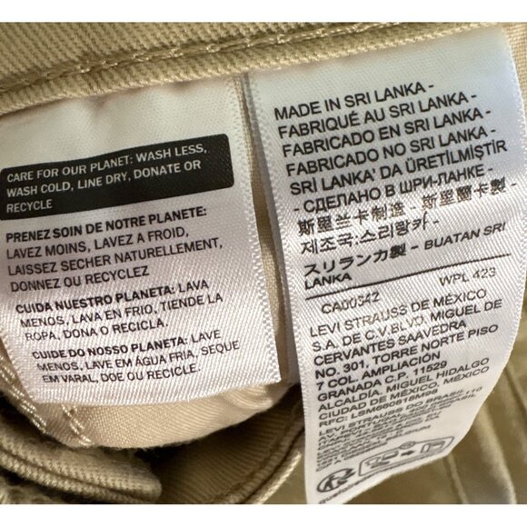 Levi Strauss 726 High Rise Flare Western Jeans Women's Size 25X30 Tan Khaki NEW - Picture 7 of 7